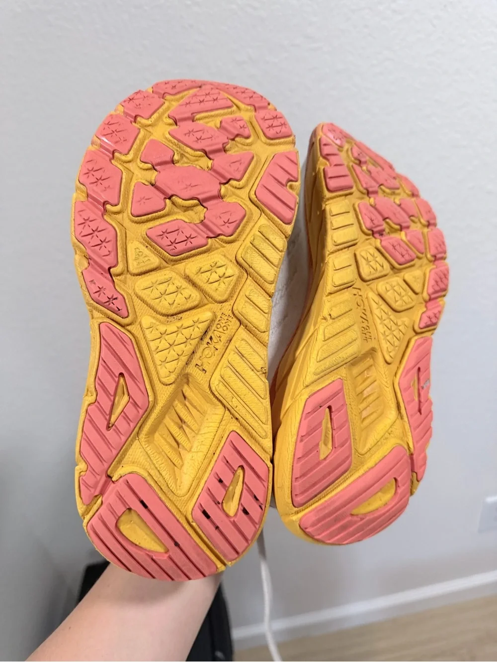 Hoka Men's Running Shoe in Cream, Orange & Yellow